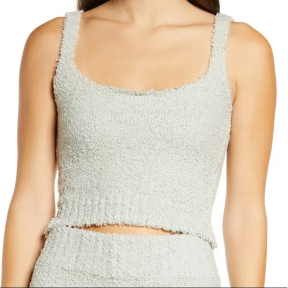 SKIMS Cozy Knit Tank in Light Green